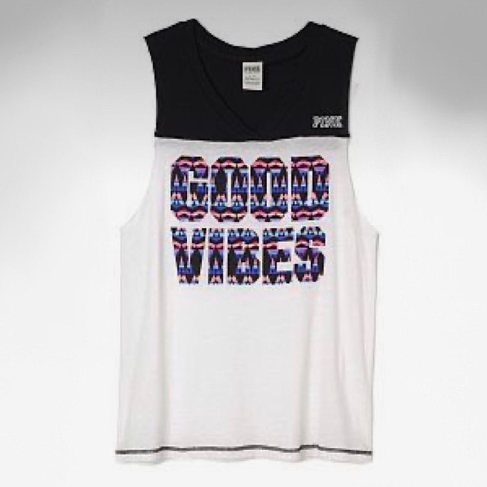 PINK Victoria’s Secret Good Vibes Sleeveless Muscle Tank Top S
